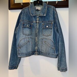Express Bleus Vintage Blue Jean Jacket Size Large